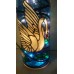 Swan Bottle Lamp Hand Painted Lighted Stained Glass look   322872973945